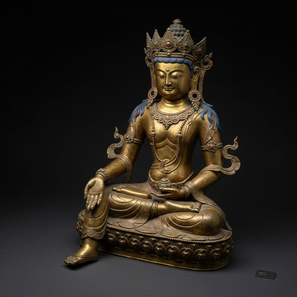 鎏金铜弥勒菩萨像